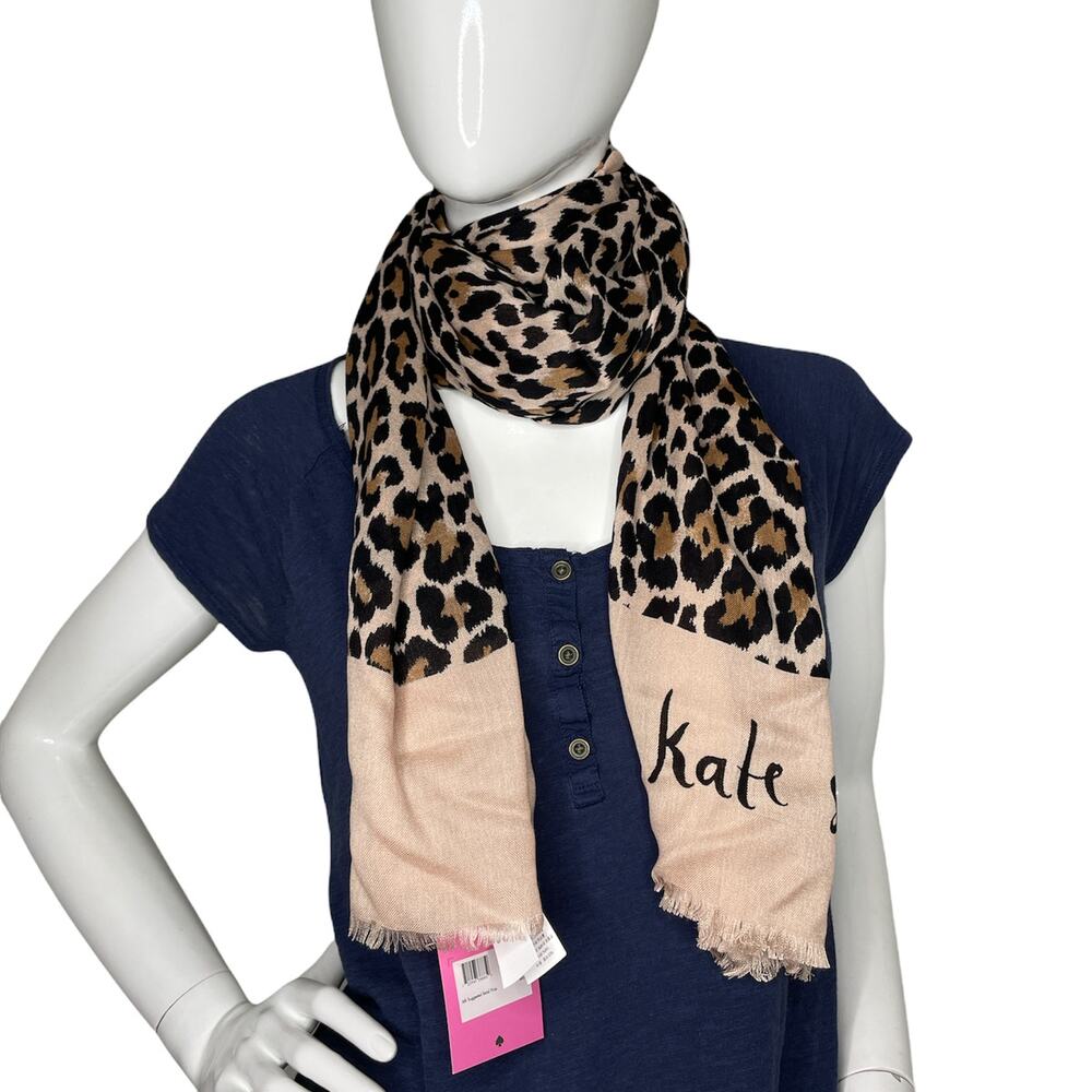Kate Spade Leopard Oblong Scarf 76" L x 26" W